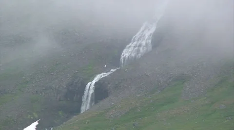 Waterfall in the mist Stock Footage 37273051