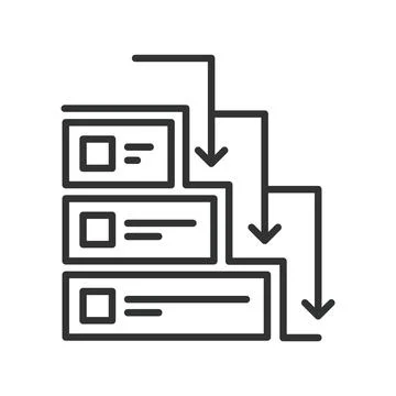 Waterfall model icon in line design. waterfall, project, management, stages 스톡 일러스트