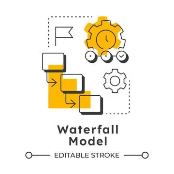 Waterfall model modern linear concept icon Stock Illustration