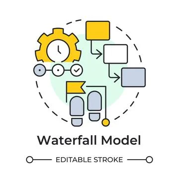 Waterfall model multi color concept icon Stock Illustration