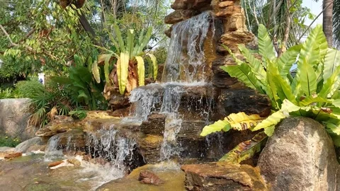 Waterfall modeled with cement Stock Footage 263403200