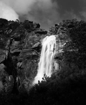 Waterfall Monochrome Stock Photos