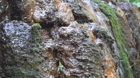 Waterfall with mossy rocks Stock Footage 56688972