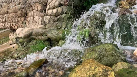 Waterfall onto mossy rocks. Stock-Footage 219890778