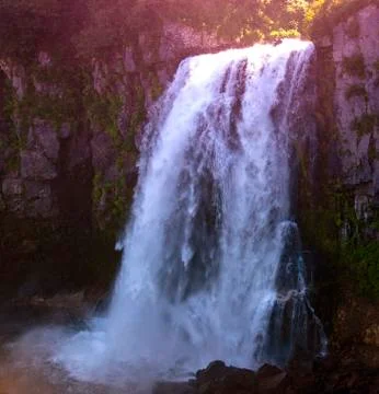 Waterfall mountain close up. Stock Photos