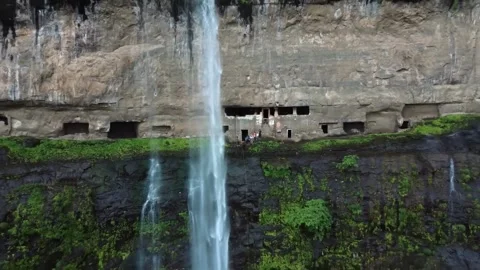 Waterfall from mountain close view. Stock Footage 285931115