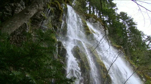 Waterfall in the mountain Stock Footage