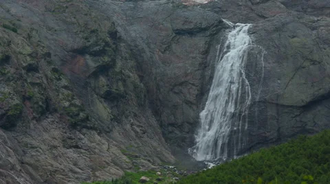 Waterfall in mountain Stock Footage 52344982