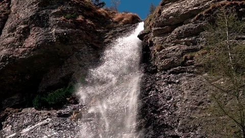 Waterfall in mountain Stock Footage 89517454