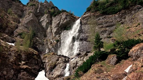 Waterfall in mountain Stock Footage 89517986