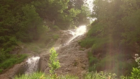 Waterfall in mountain Stock Footage 113566241