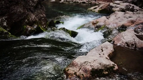 Waterfall in the mountain forest of Crimea. 動画素材 79226154