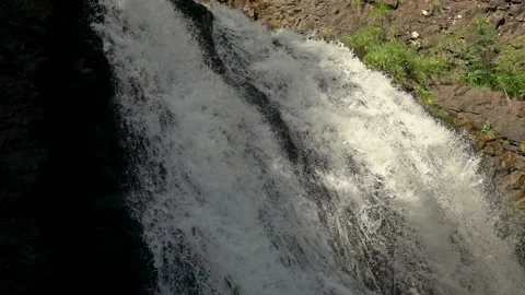 Waterfall in mountain forest Stock Footage 136667676