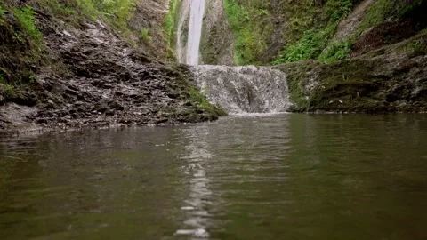 Waterfall in mountain forest Stock Footage 137649573