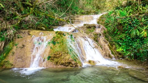 Waterfall in the Mountain Forest Stock Footage 155688572