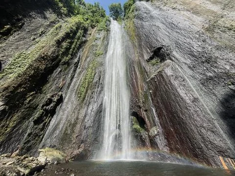 Waterfall in the mountain forest Stock Photos