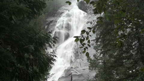 Waterfall in Mountain Forest (slow motion) Stock Footage 250565103