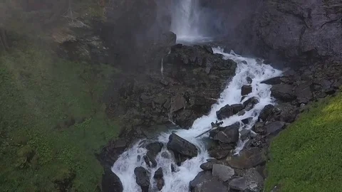 Waterfall on mountain landscape Stock Footage 128305002