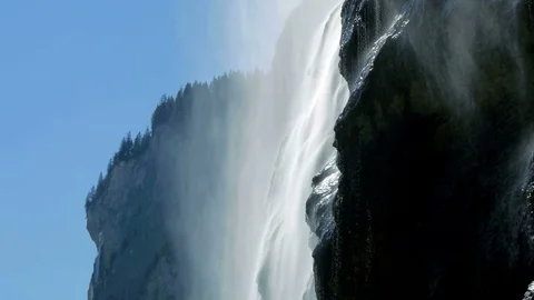 Waterfall mountain landscape. natural spring water scene Stock Footage 72870469