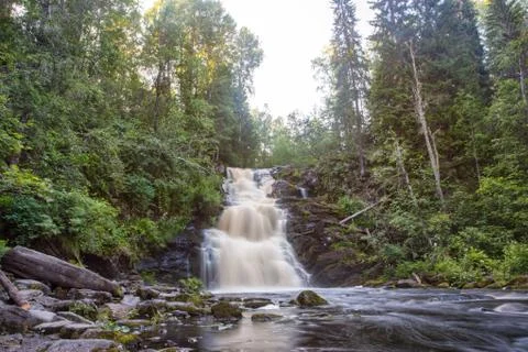 Waterfall mountain landscape Stock Photos