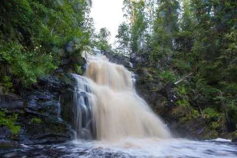 Waterfall mountain landscape Stock Photos