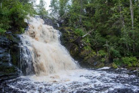 Waterfall mountain landscape Stock Photos