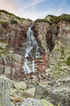 Waterfall mountain landscape Stock Photos