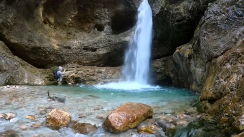 Waterfall mountain nature Video stock 273210639