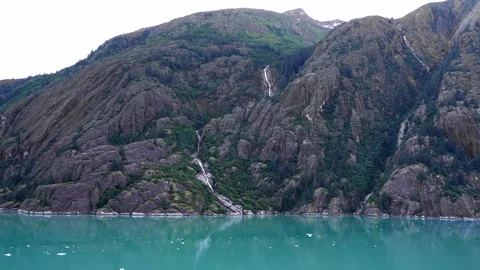 Waterfall on mountain over river Stock Footage 315714043