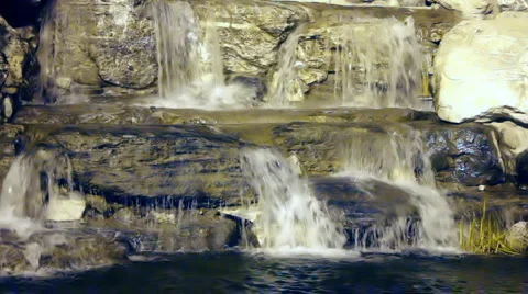 Waterfall on mountain river Stock Footage 1039024