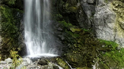 Waterfall on mountain river Видео 44238600