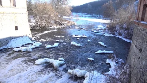 Waterfall On A Mountain River Video stock 70995691