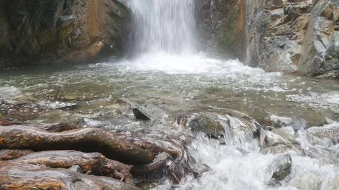 Waterfall on mountain river Stock Footage 73536830