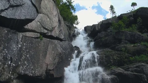 Waterfall on a mountain river Video stock 83695218