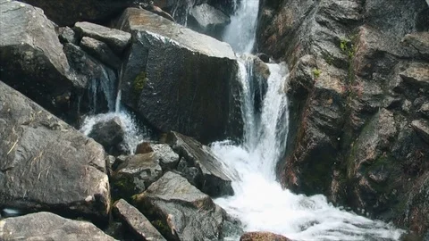 Waterfall on a mountain river Stock Footage 83695894