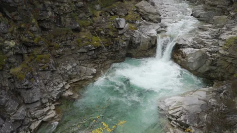 Waterfall on a mountain river. Video stock 96037619