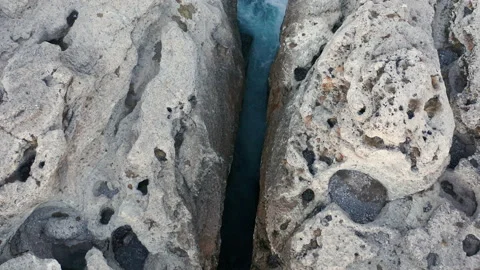 Waterfall on mountain river surrounded by rock. Water falling in big cascade Stock Footage 167552822