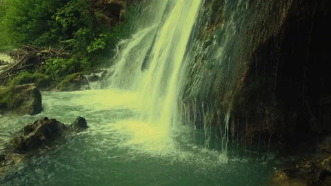 Waterfall on mountain stream Stock Footage 111560716