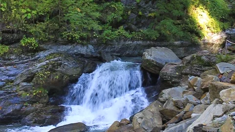 Waterfall on a mountain stream. Stock Footage 169653871