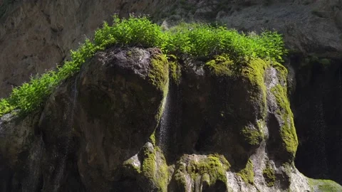 Waterfall Mountain Travel Summer Spring Autumn Epic Drone Shot Around Famous Stock Footage 166561078