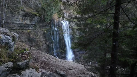 Waterfall in the mountain - travelling Stock Footage 165801345