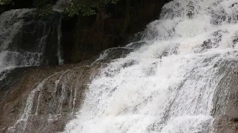 Waterfall mountain view close up. Mountain river waterfall landscape. Stock Footage 113472945