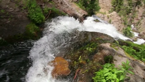 Waterfall to Mountain View 스톡 동영상 79549094