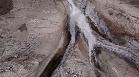 Waterfall in mountains aerial overview. Stock Footage 50875271
