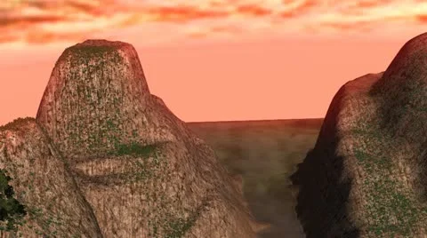 Waterfall in Mountains Animation Video stock 11024846