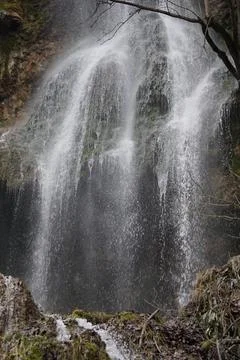 Waterfall from the mountains of Bad Urach Stock Photos