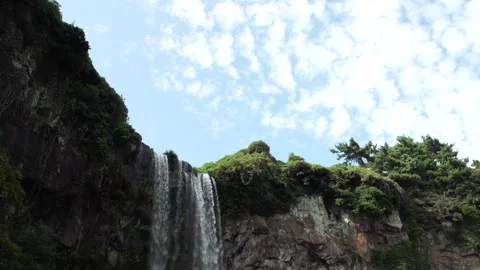 Waterfall in the mountains with blue sky, time lapse Video stock 310345892