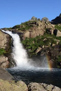 Waterfall in the mountains of the Caucasus. Stock-Fotos