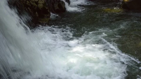 Waterfall in the mountains close up Video stock 143866170