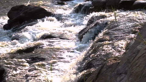 Waterfall in the mountains at evening Video stock 144088767